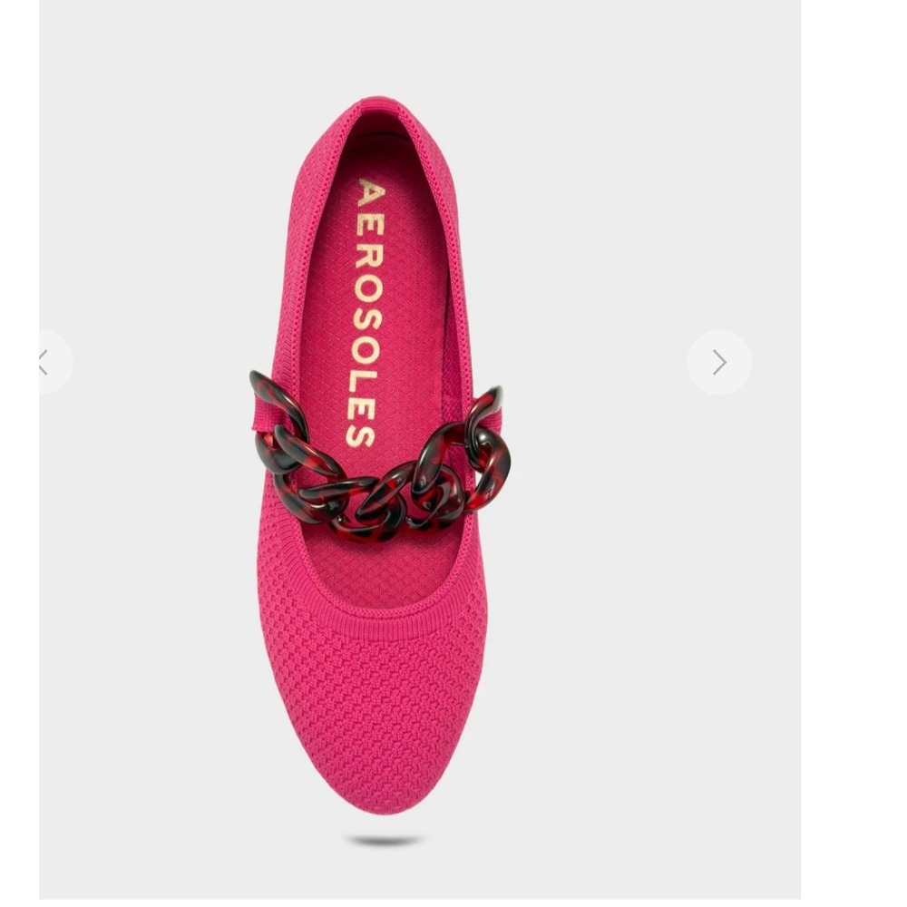 Aerosoles Alaniset Knit Flats Women's 7M Magenta Comfortable Slip On NWT